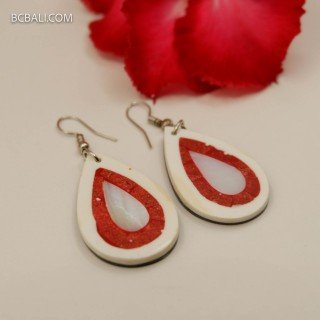 Hot Sale Resin Shell Earrings High Quality by Balinese Artisans